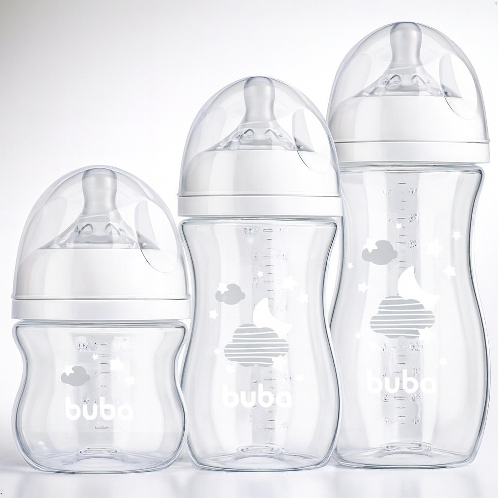 Kit 3 Mamadeiras Buba Easy Flow 120ML/270ML/330ML 