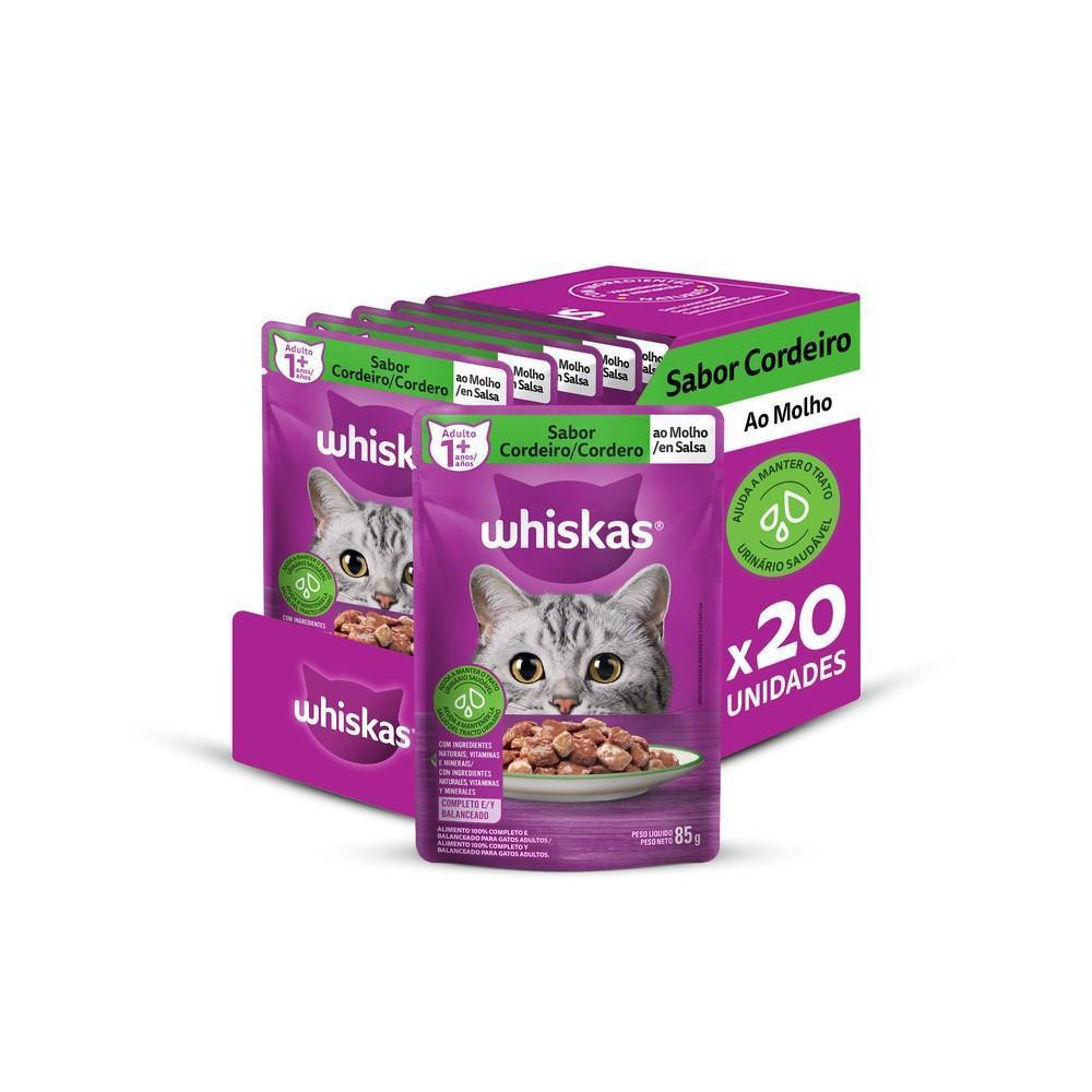 Ração Úmida Whiskas Sachê Cordeiro ao Molho pa