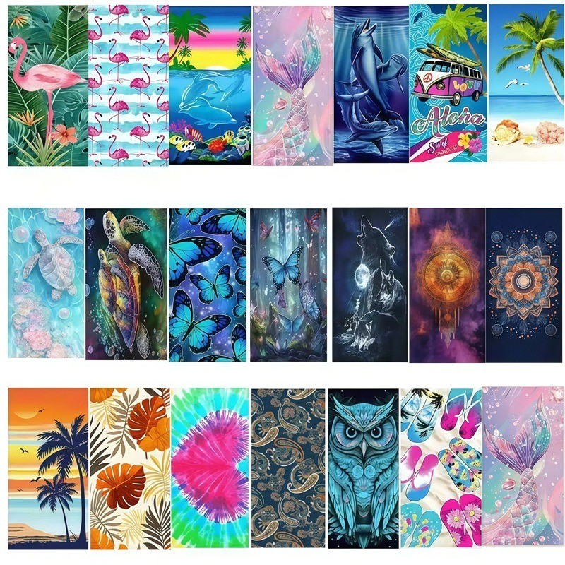 Toalha de Praia TropicalSecagem Rápida, Macia, V