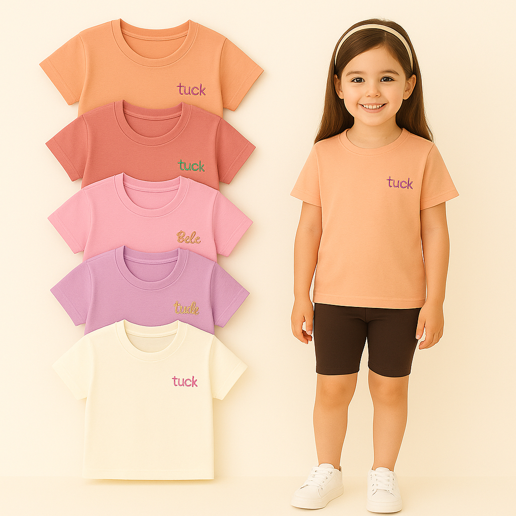 Kit com 3 Camisas Menina Original Tuck Manga Curta