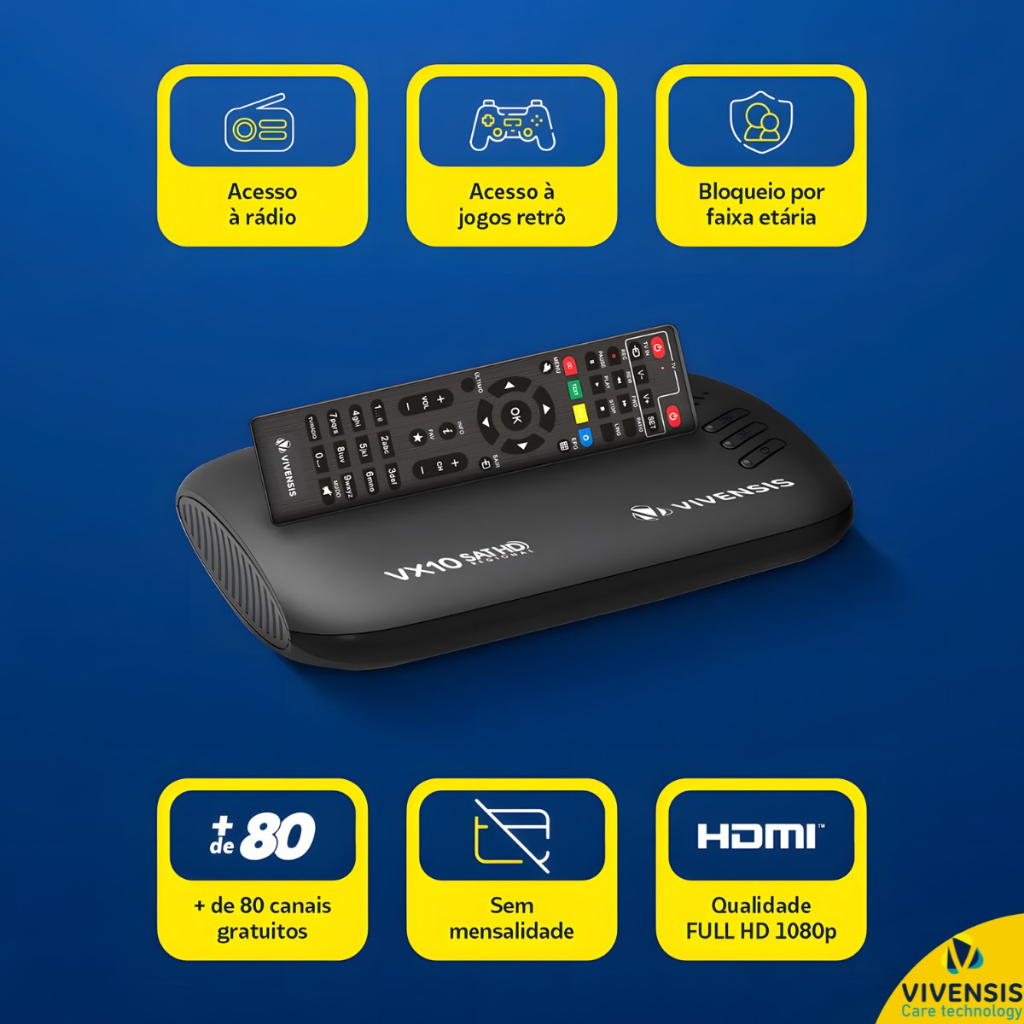 Receptor Vivensis VX10 Nova Parabólica Sathd Regi