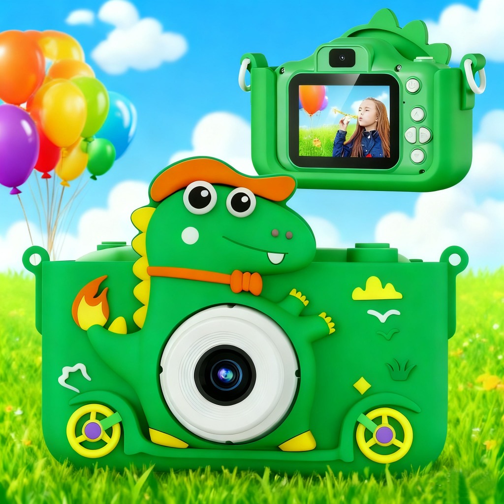 Crianças câmera digital com cartão dinossauro m
