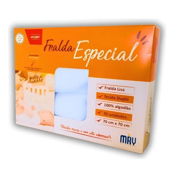 KIT COM 5 FRALDAS TECIDO DUPLO LISA – 5 UNID