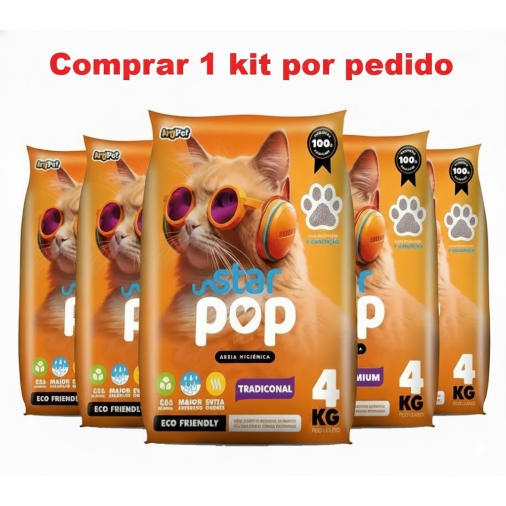 Kit 20 kg Areia Sanitária Gato Natural Argila Abs