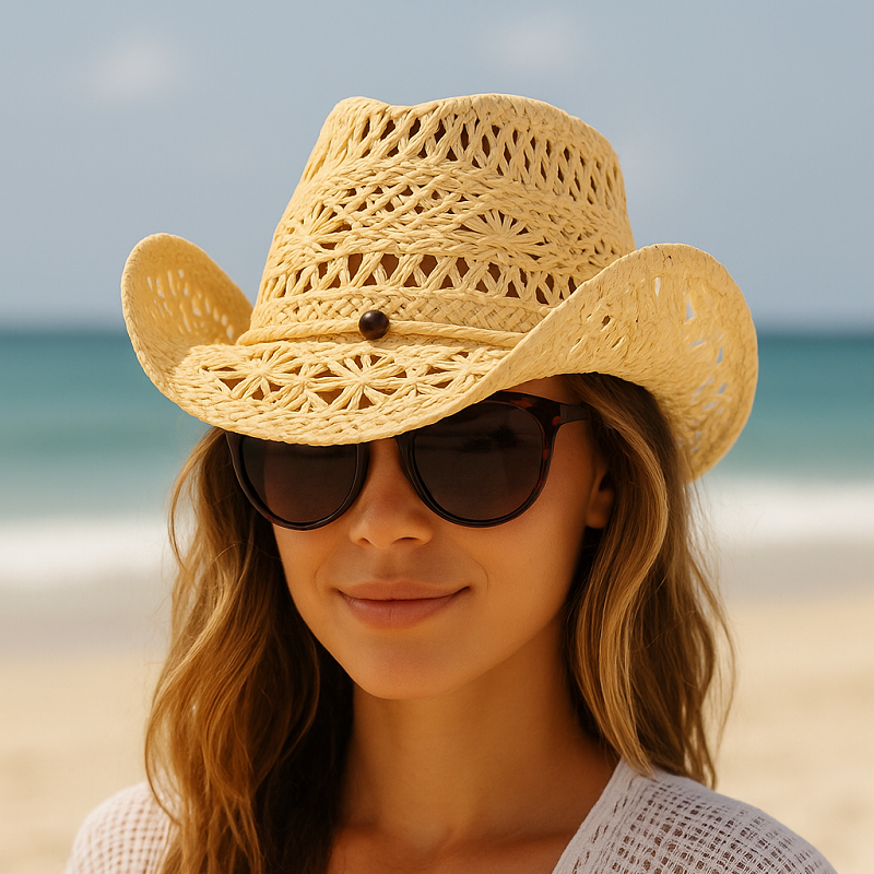 Chapéu Country Gypsy palha durinha aba modelável