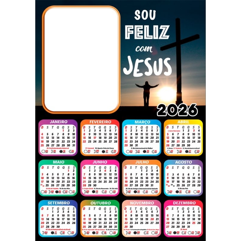 Calendário de parede Religioso 2026
