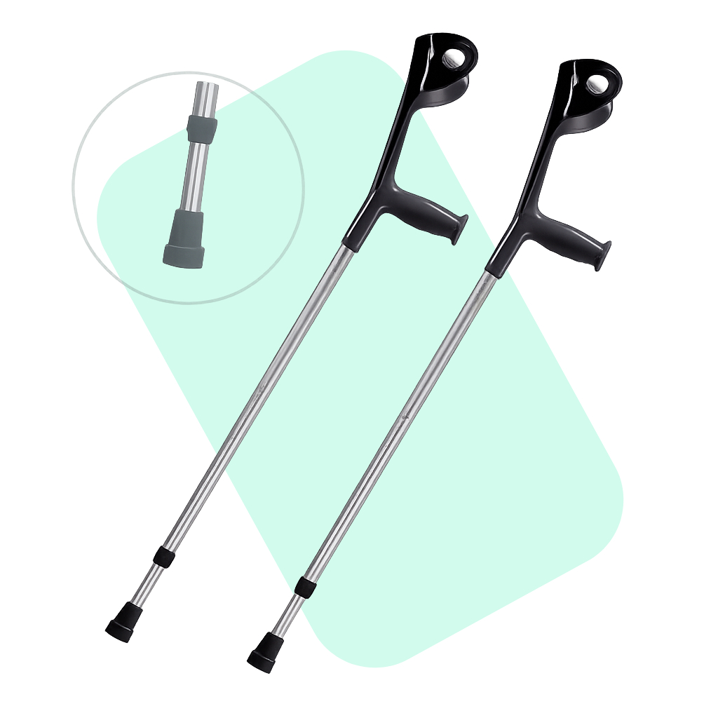 Par de Muletas Canadense Ortopédica Suporta até 