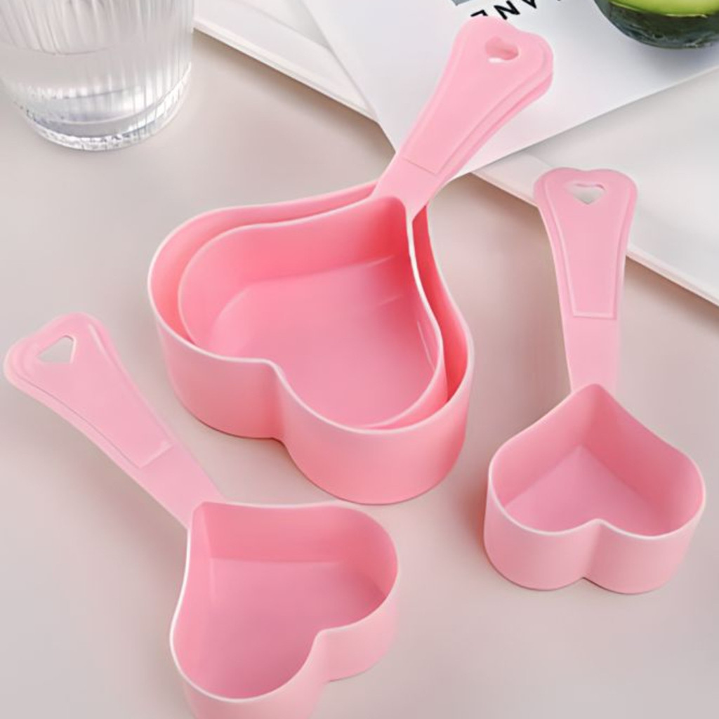 Kit Medidor Culinário Coração 4 Peças Confeita