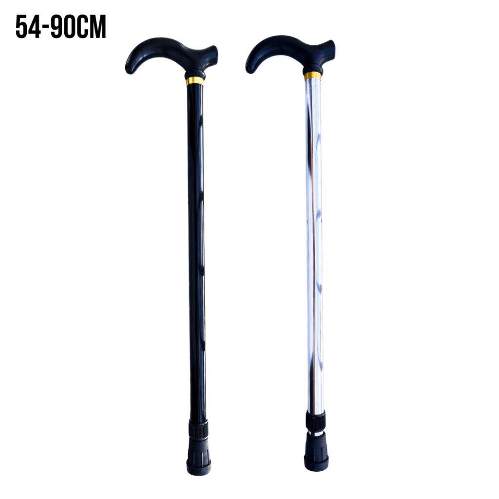 Bengala Prata Preto Bastão Alumínio Regulável R