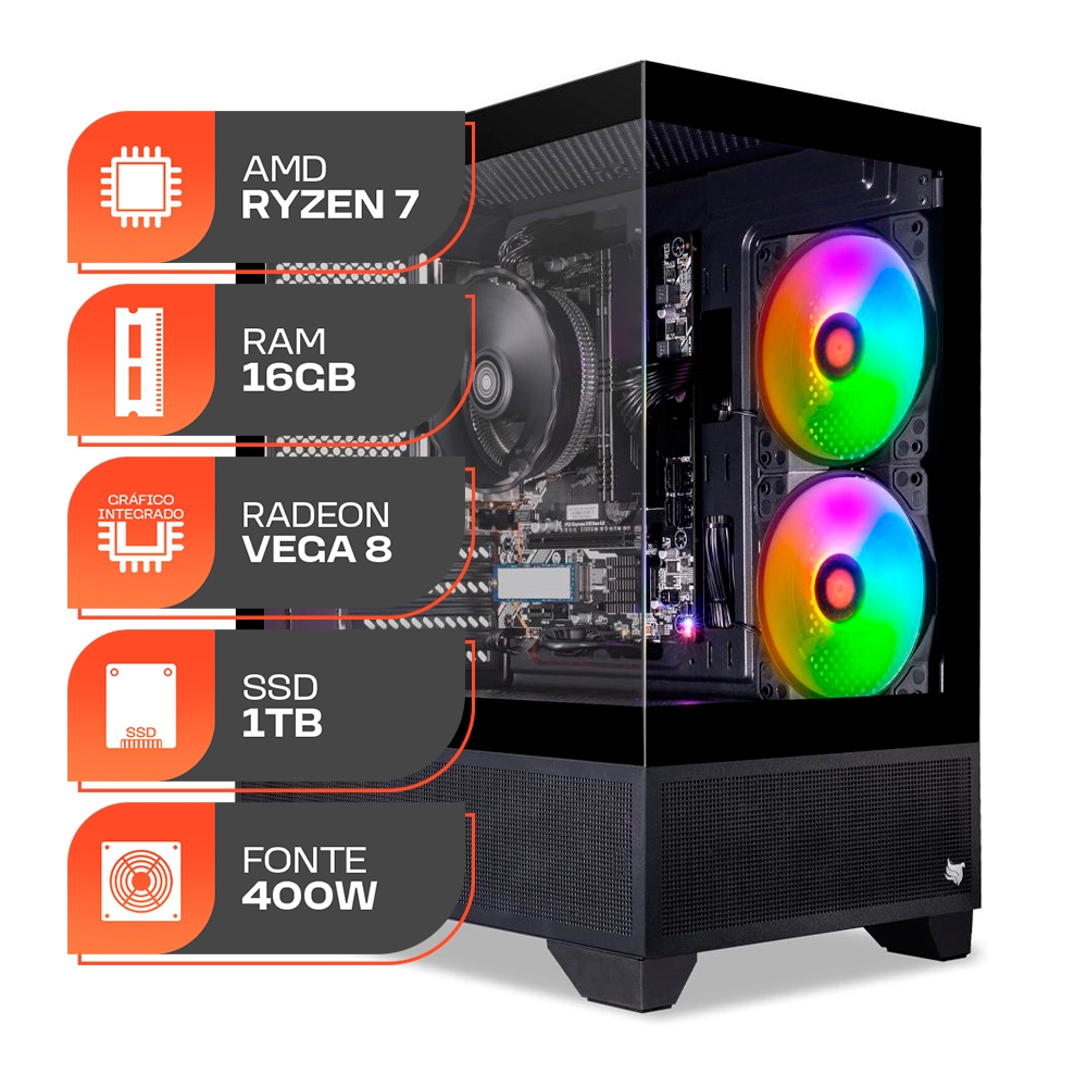 PC Gamer Forge, AMD Ryzen 7 5700G, 16GB DDR4, SSD 