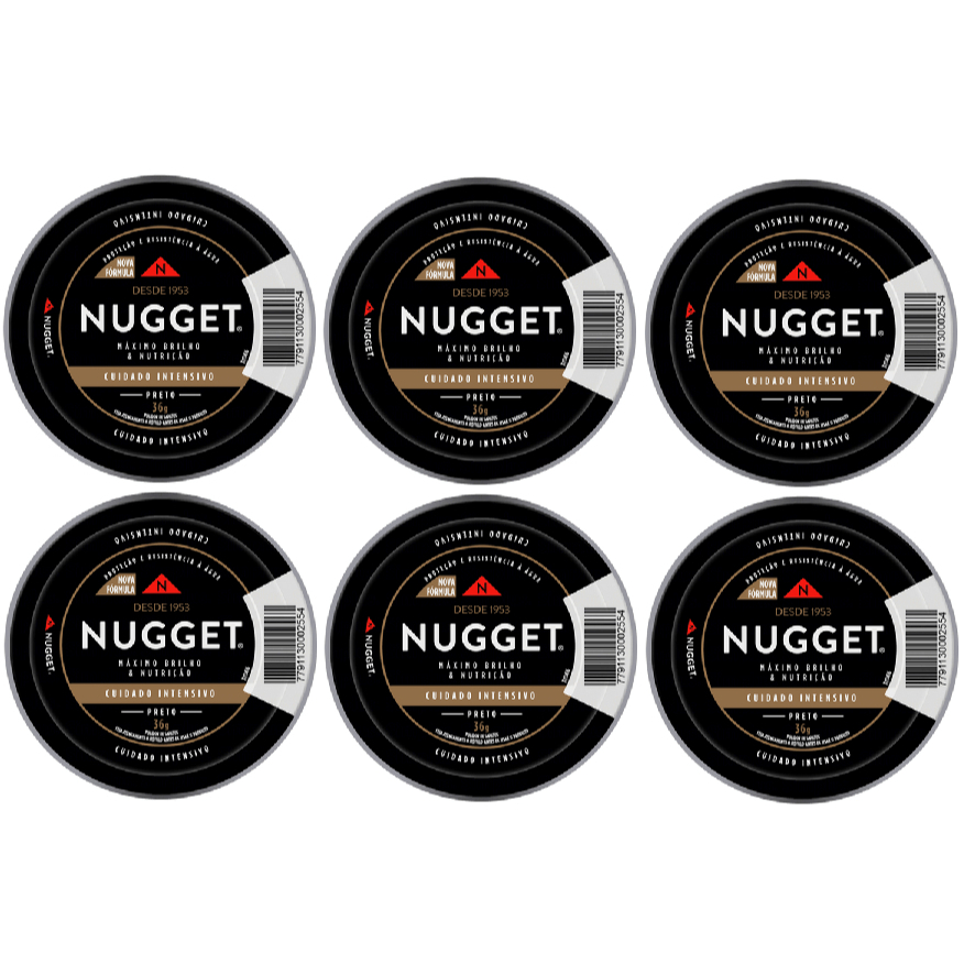 Kit c/ 6 Ceras em Pasta Nugget 36g Preto