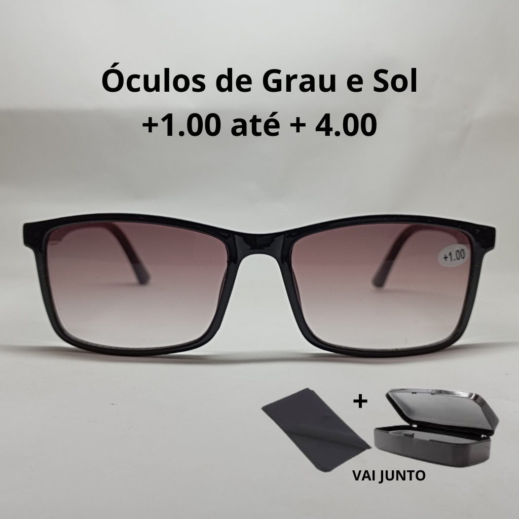 Óculos de Grau Sol Leitura Trabalho Perto + Caixi