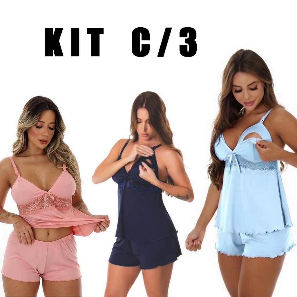 Baby Doll Amamentação com clik fácil | Maternid