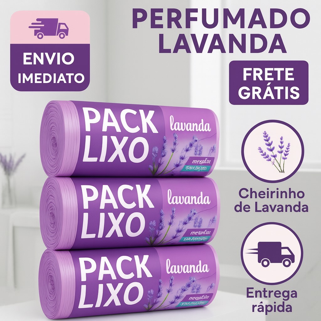 Sacos de Lixo Perfumados Lavanda |Kit 160 Sacos| 3