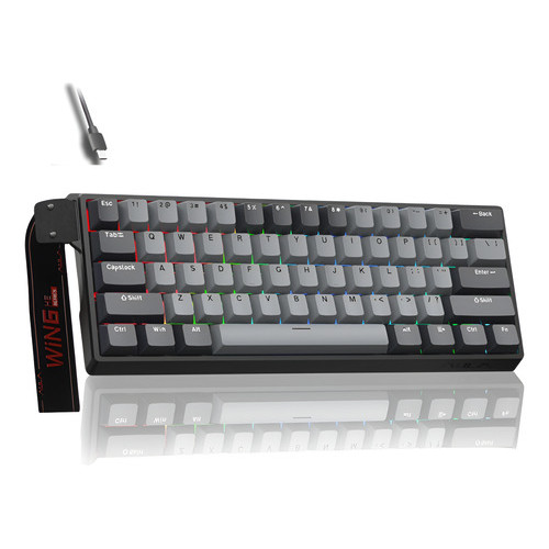 Teclado Mecânico Gamer Win60 C Fio Preto Rgb Hot 