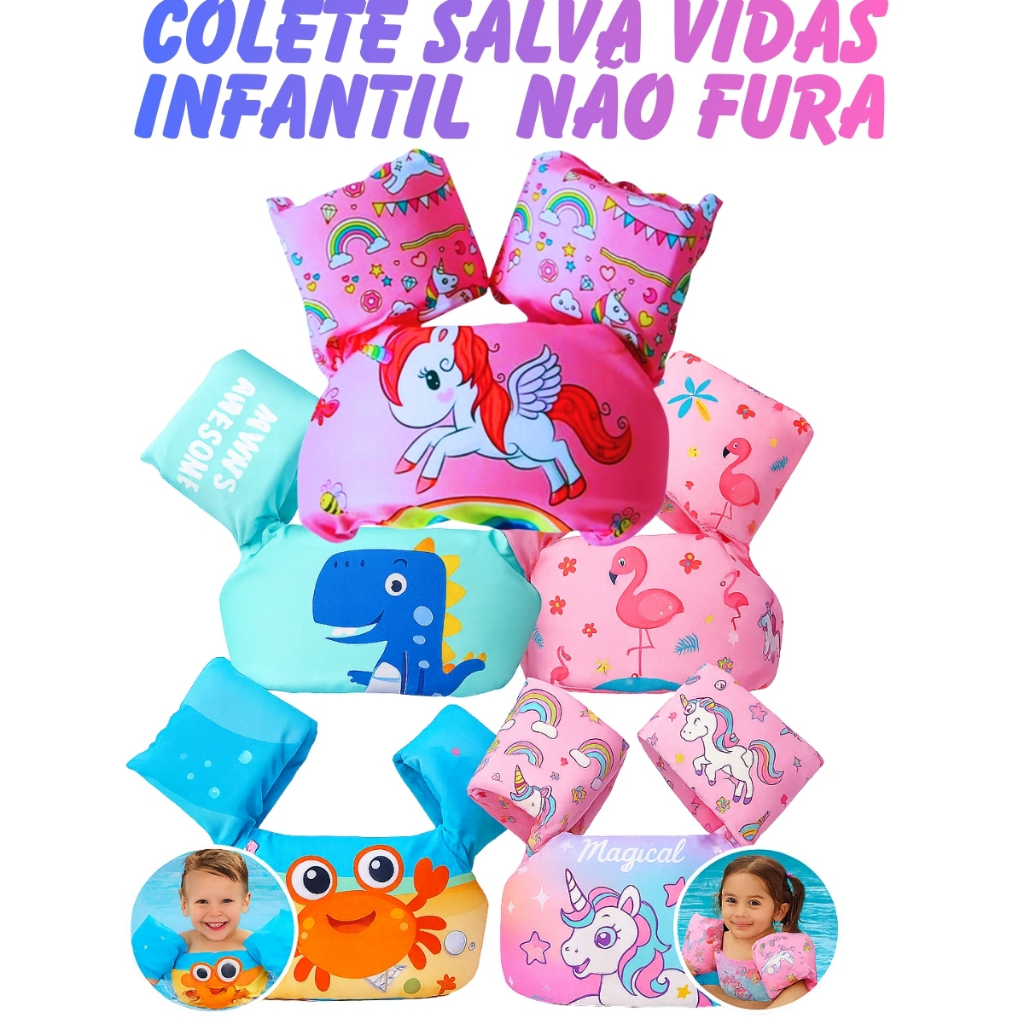 Colete Salva Vidas Boia Infantil Menina Menino Nã