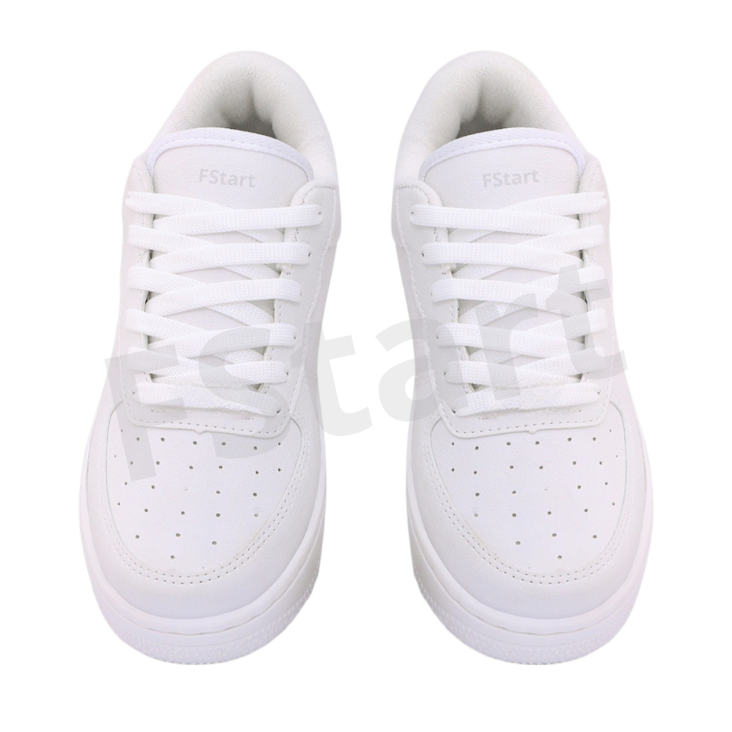 Tênis FStart Branco Preto Casual Masculino Femini