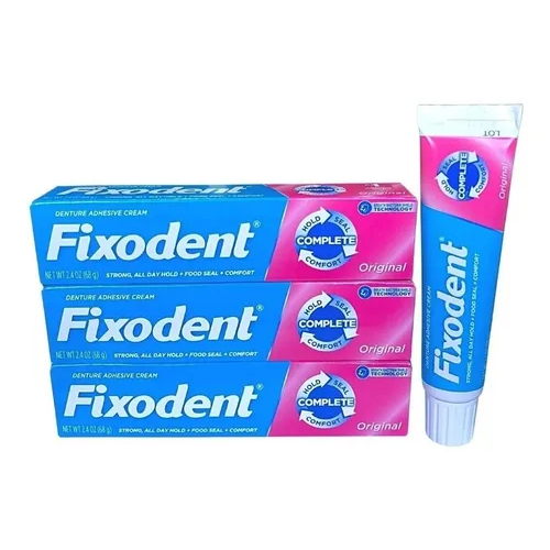 03 Tubos de Fixador de Prótese Fixodent 68gr Fixa
