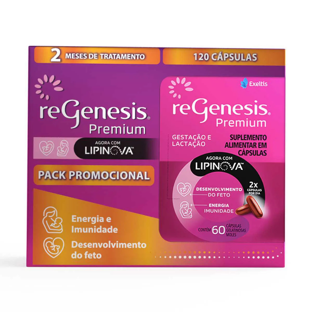 ReGenesis Premium Lipinova para Gestantes 120 cáp