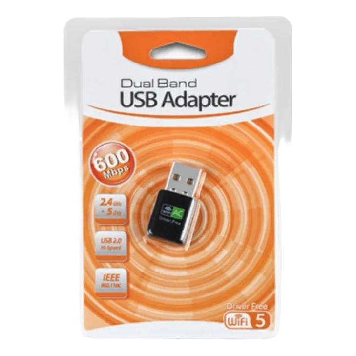 Adaptador Wifi Dual Band 2.4 / 5ghz 600mbps Wirele