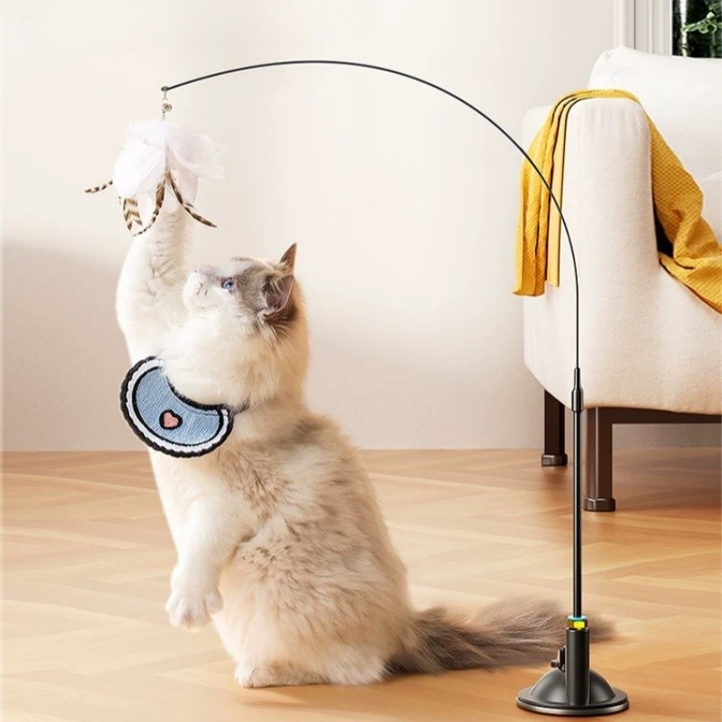 Ventosa Gato Teaser Brinquedo Com Penas Varinha In