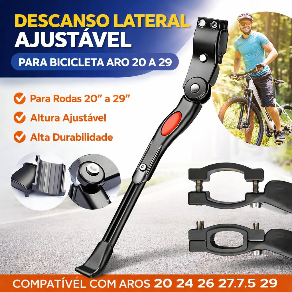Descanso Pezinho Lateral Bicicleta Com Regulagem A