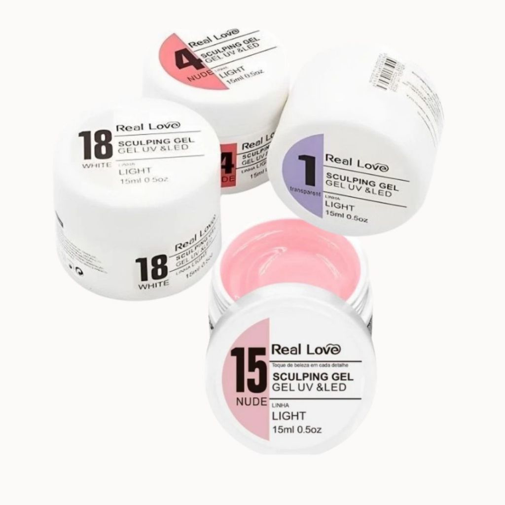 Kit com até 4 Gel Real Love Light 15ml Construtor