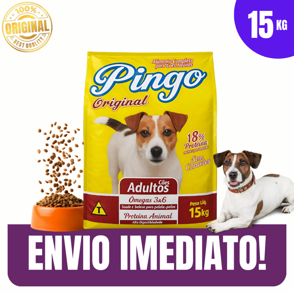 Ração p/ Cães Pingo Original Cães Adultos 15 K
