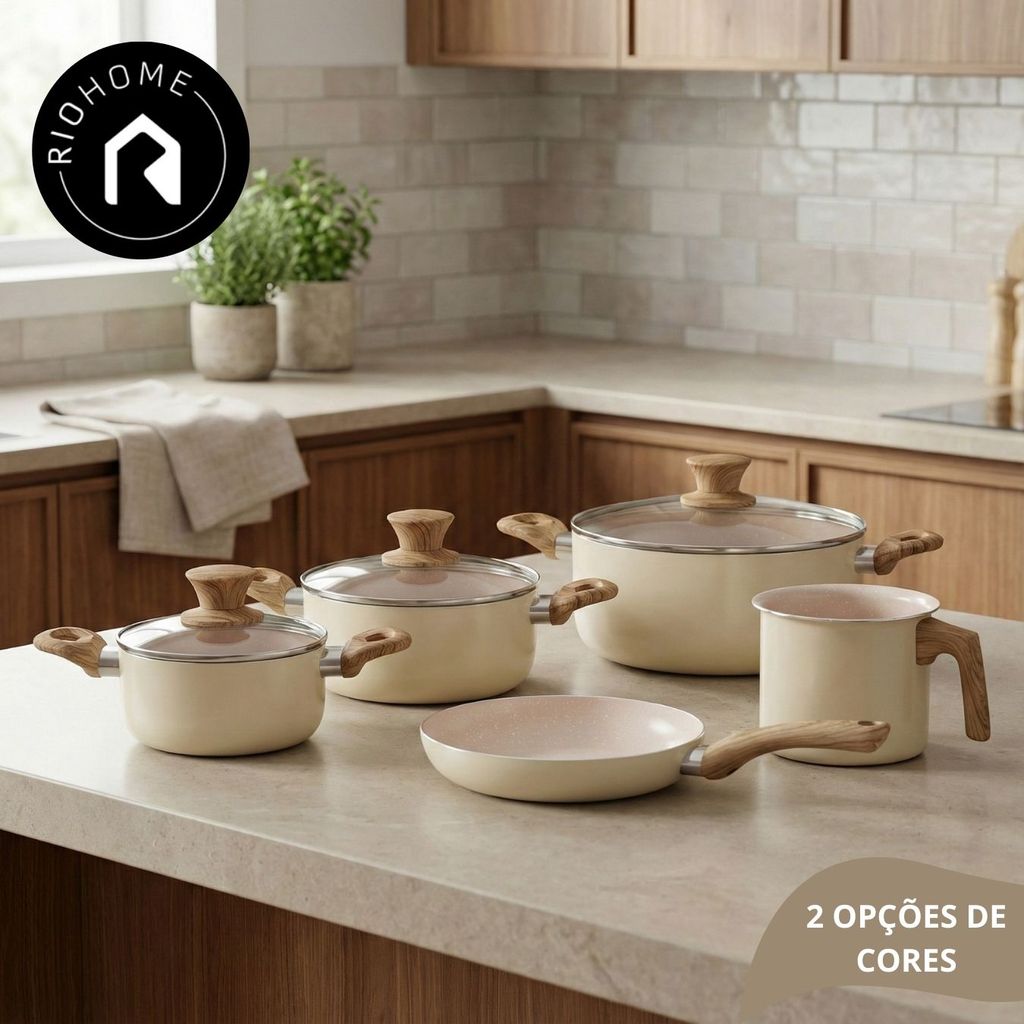 Jogo de Panelas antiaderente revestimento ceramica