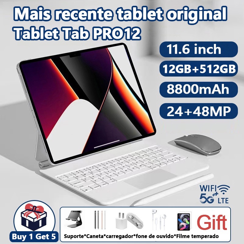 Tablet PRO12 12GB+512 GB HD 11.6inch Polegadas Tel