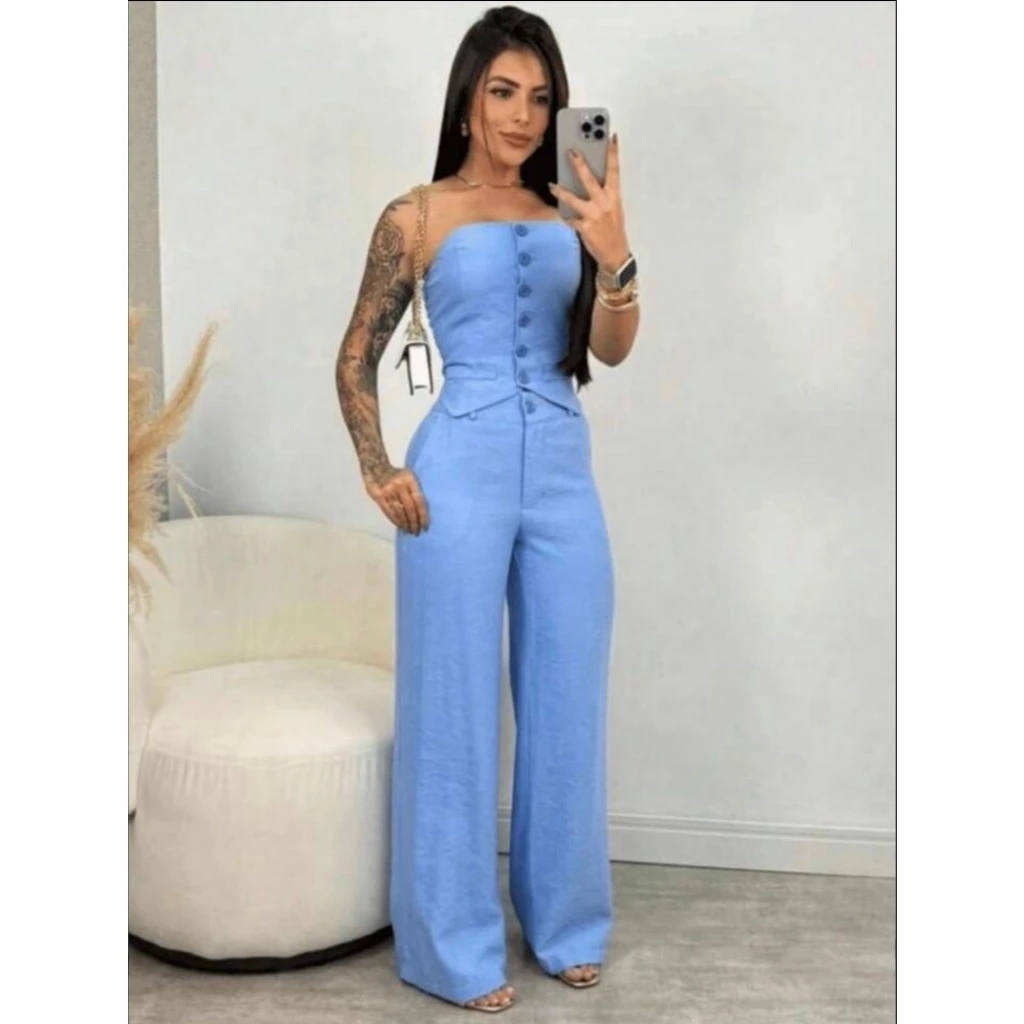 Conjunto Social TOMARA QUE CAIA CALÇA PANTALONA A