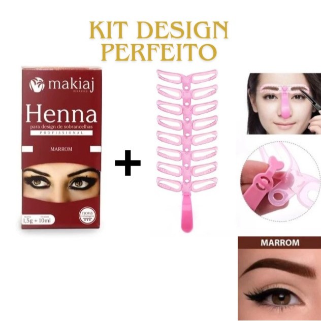 KIT Design Perfeito para Sobrancelhas: Molde + Hen