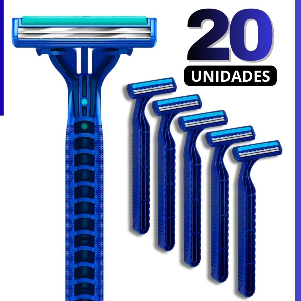 Kit 20 Aparelho de Barbear Prestobarba 2 Lâminas 