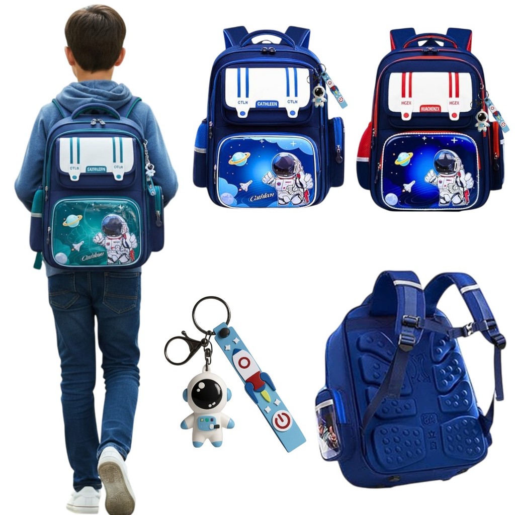 Mochila Escolar Infantil Astronauta, Ortopédica, 