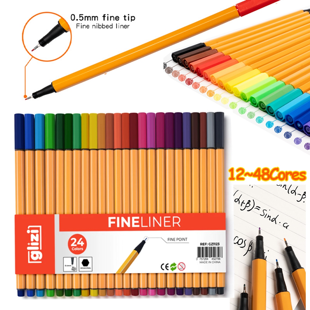 kit 12/18/24/36/48 Canetas Coloridas Fine Line Pon