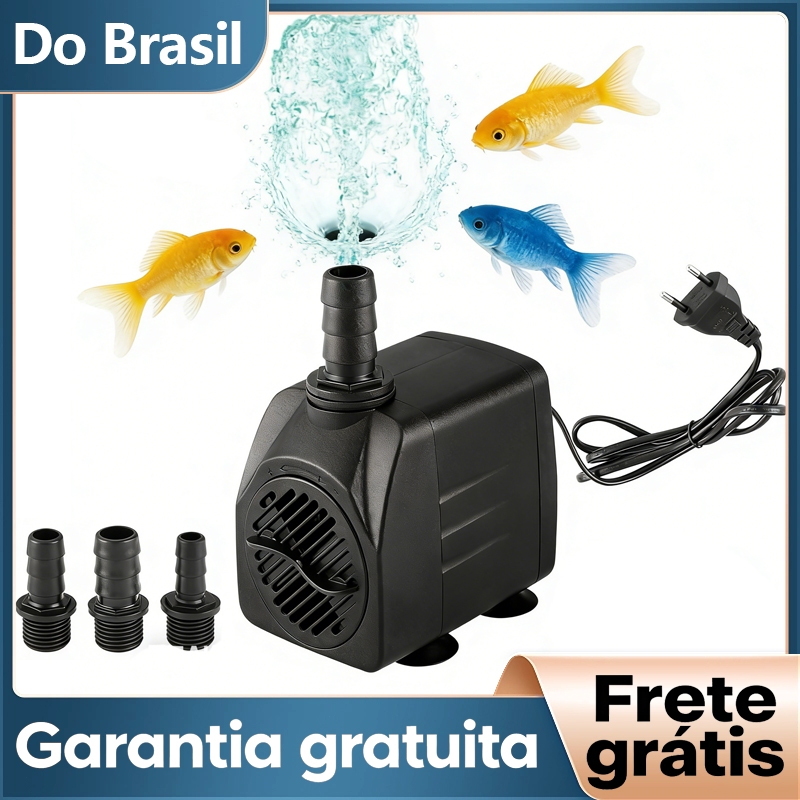 Bomba Submersa para Aquário Aspiração Lateral,