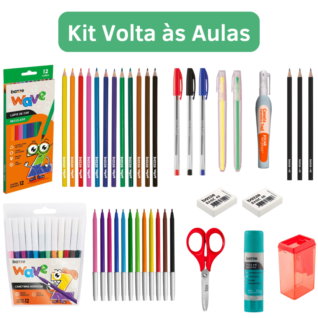 Kit Material Escolar Completo Volta as Aulas Ensin