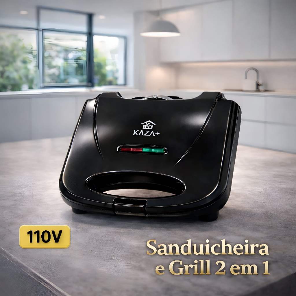 Sanduicheira Elétrica 2 em 1 Grill e Tostador 110