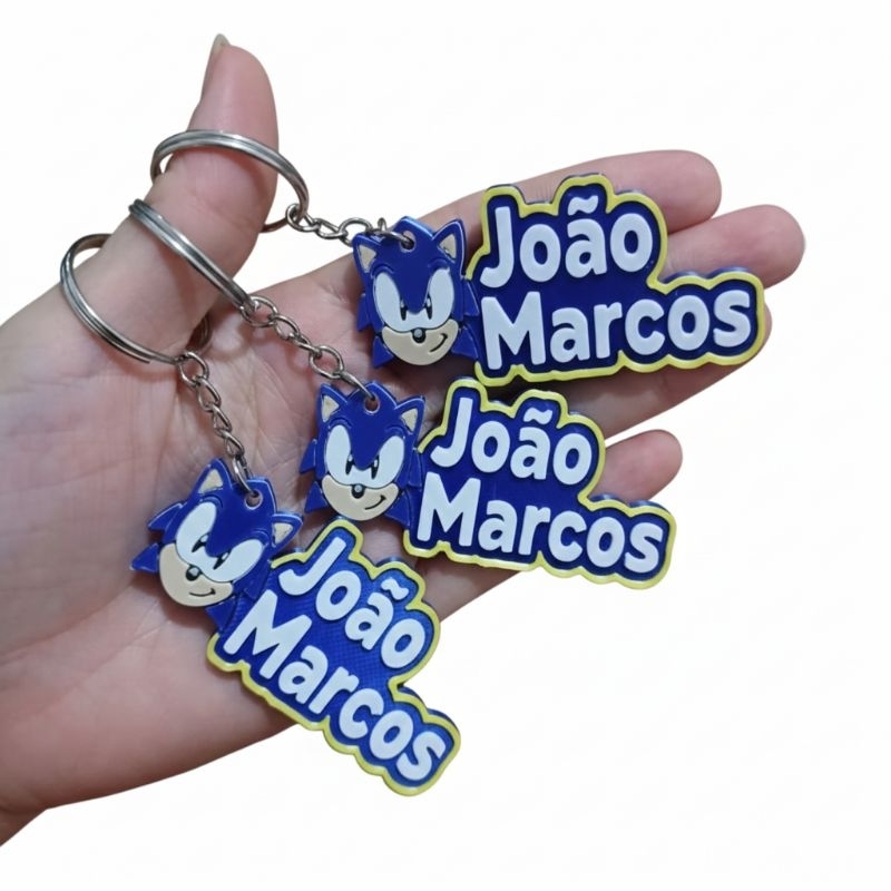 KIT Chaveiros SONIC personalizados, mochila escola
