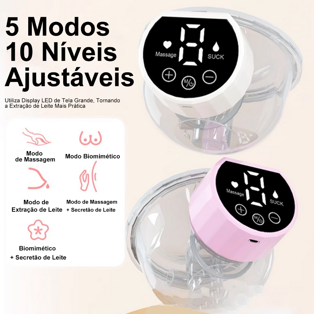 Bomba de Leite Elétrica Portátil e SilenciosaExt