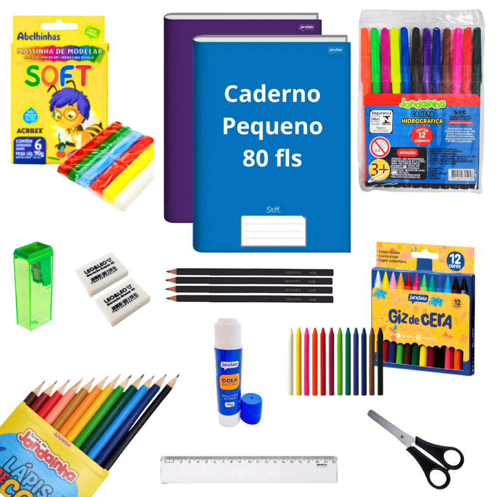 Kit Material Escolar Infantil Pré Fundamental 16 