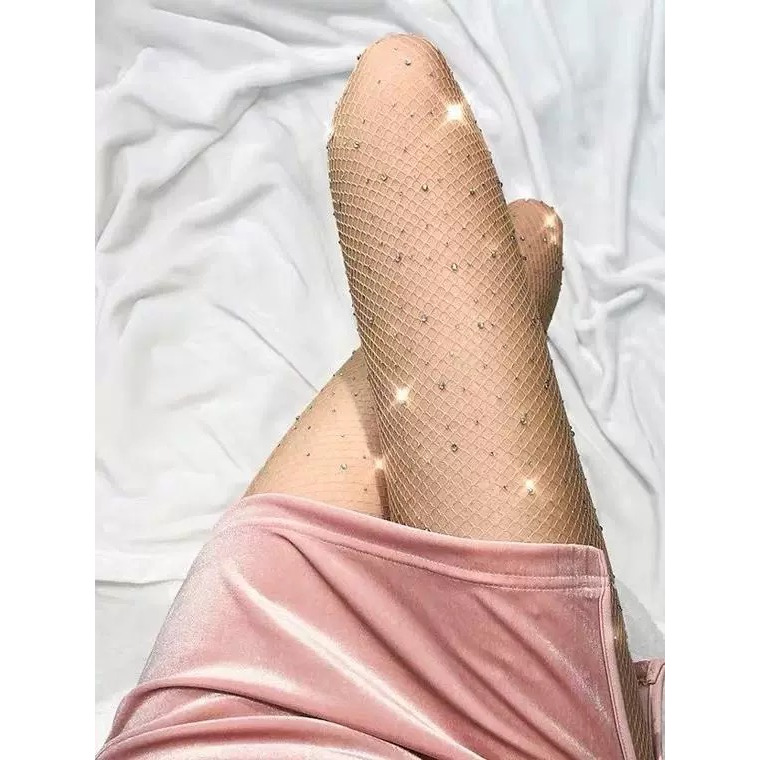 Meia Calça feminina Arrastão Com Strass de brilh