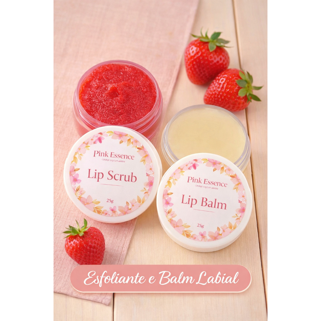 Kit Labial Completo | Esfoliante Morango + Balm Na