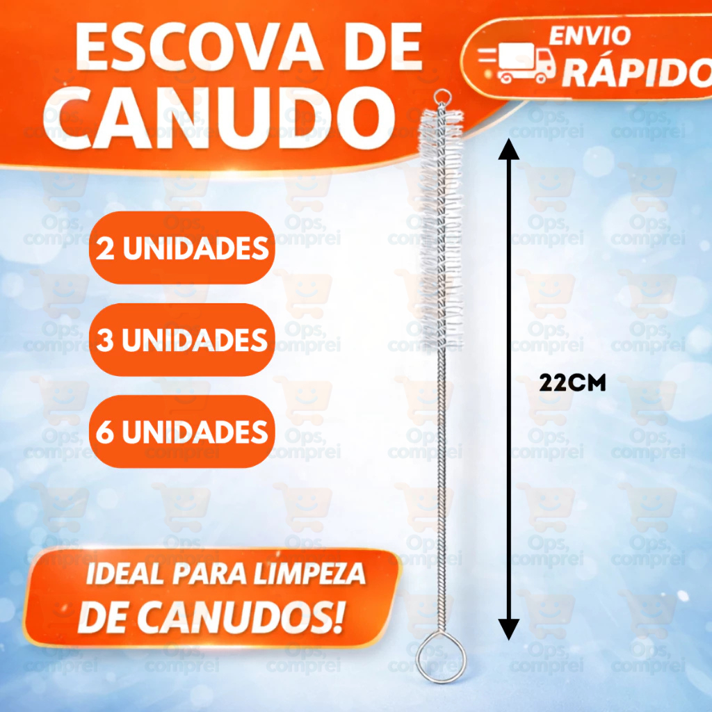 Kit Escova Flexível Limpeza Canudo Inox Ecológic