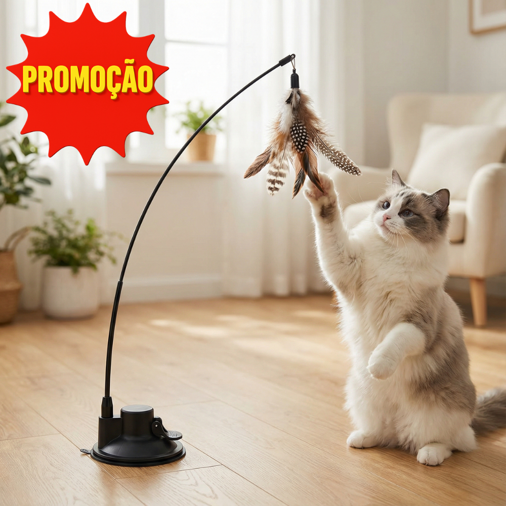 Brinquedo Interativo Varinha Pena Com Ventosa Que 