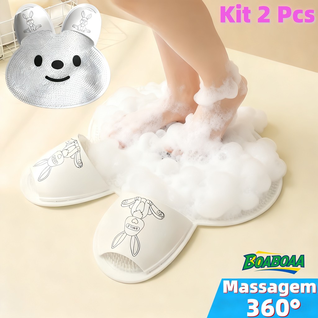 Kit com 2 tapetes antiderrapantes para banho/limpe