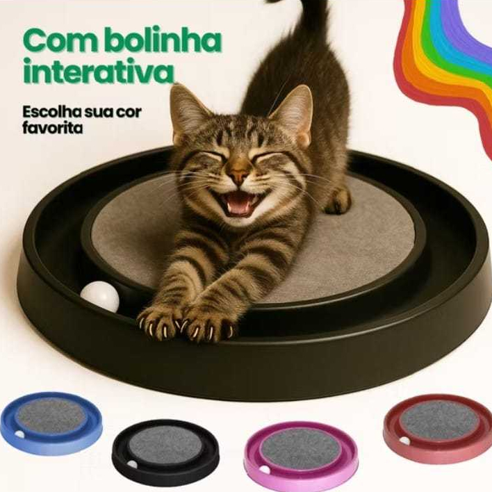 Arranhador para Gatos Redondo com Bolinha Interati