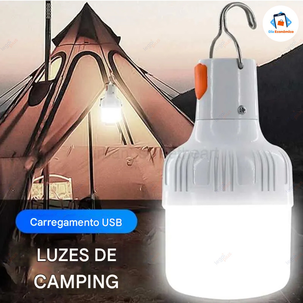 Lâmpada LED Camping Kit 2 Unidades Recarregável