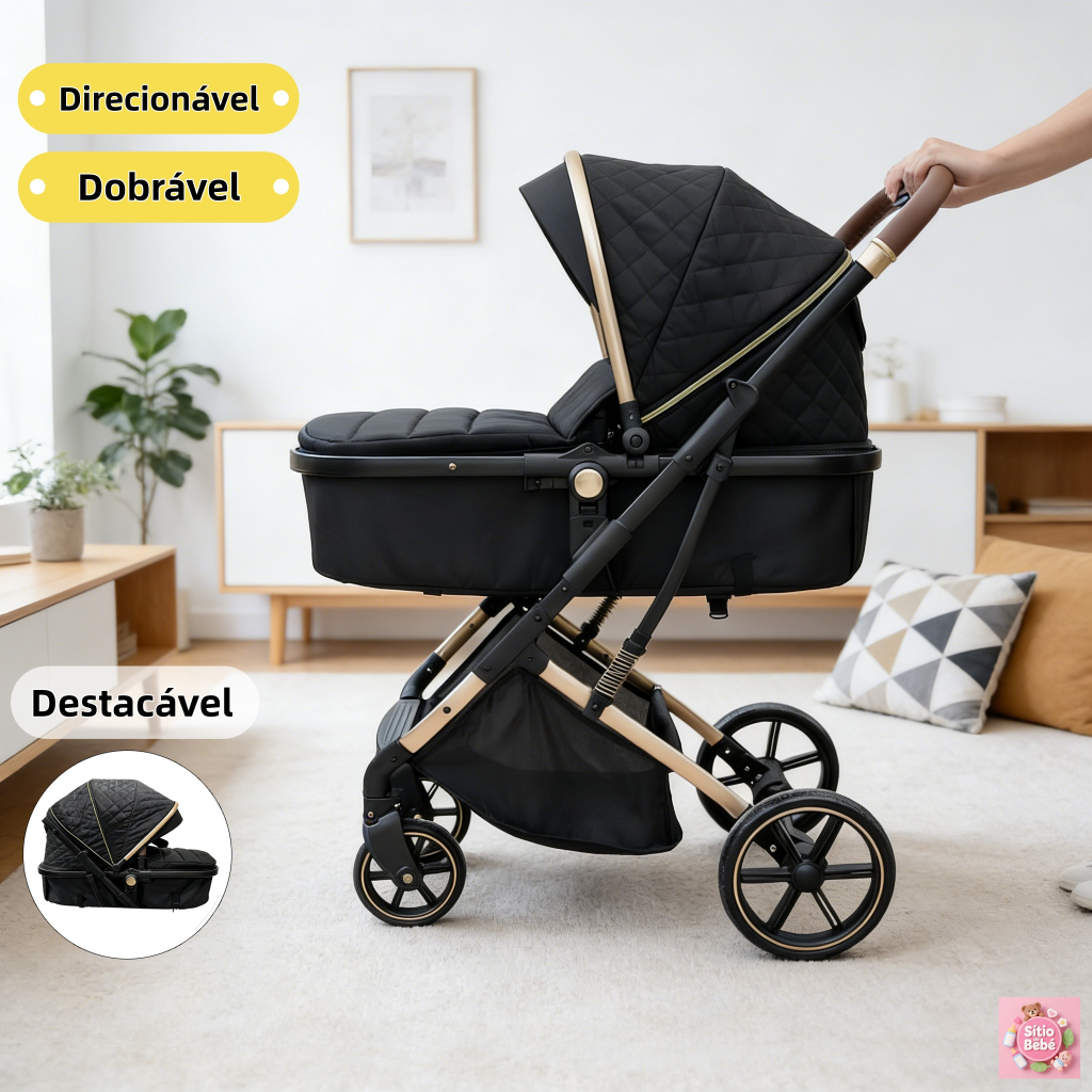 Carrinho De Bebê Passeio Reversíve Até 15kg Dob