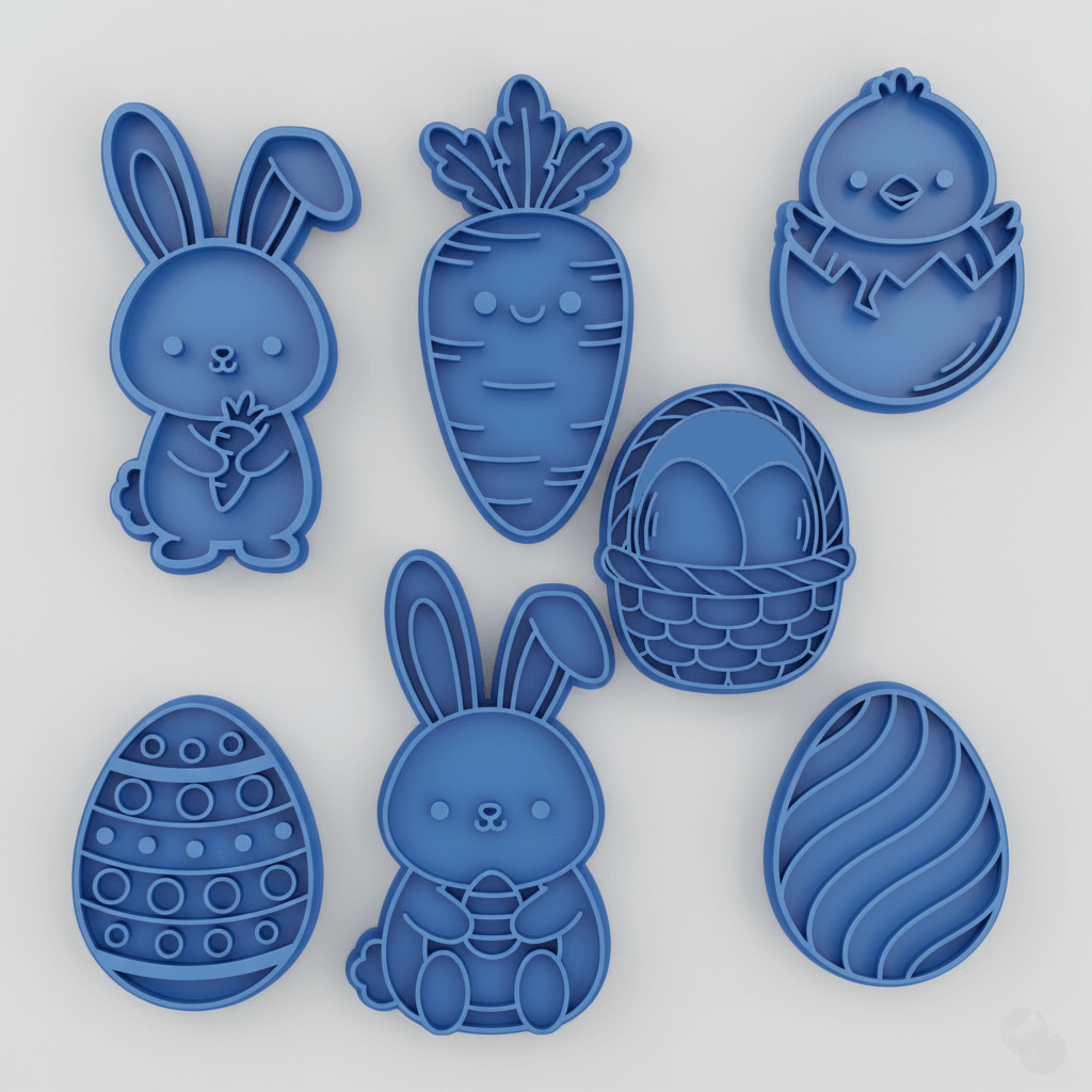 Cortador Marcador Massas KIT C/7 Páscoa | Coelho,